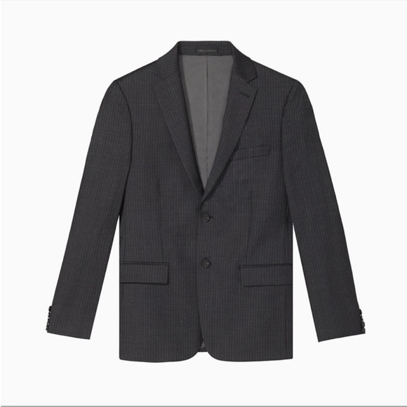 Calvin Klein button down gray pinstripe blazer - Picture 2 of 6